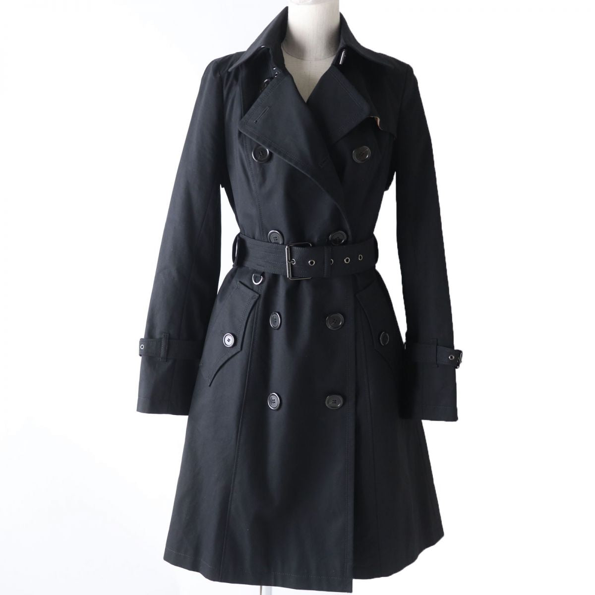 Burberry Wool Lined Trench Coat, Black, Women's