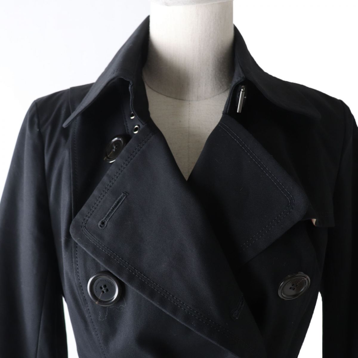 Burberry Wool Lined Trench Coat, Black, Women's