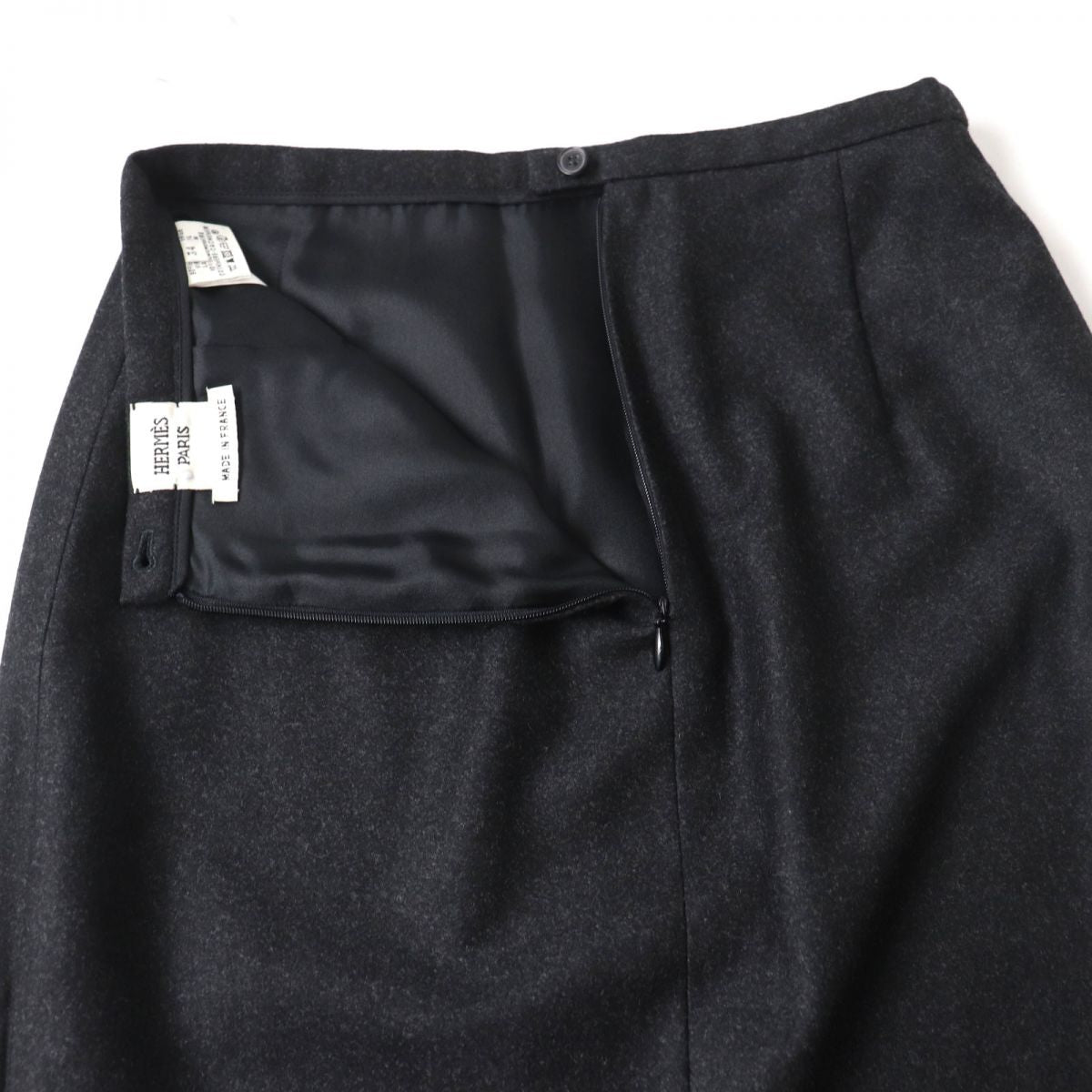 Hermes Wool Cashmere Blend Skirt Black Size 34