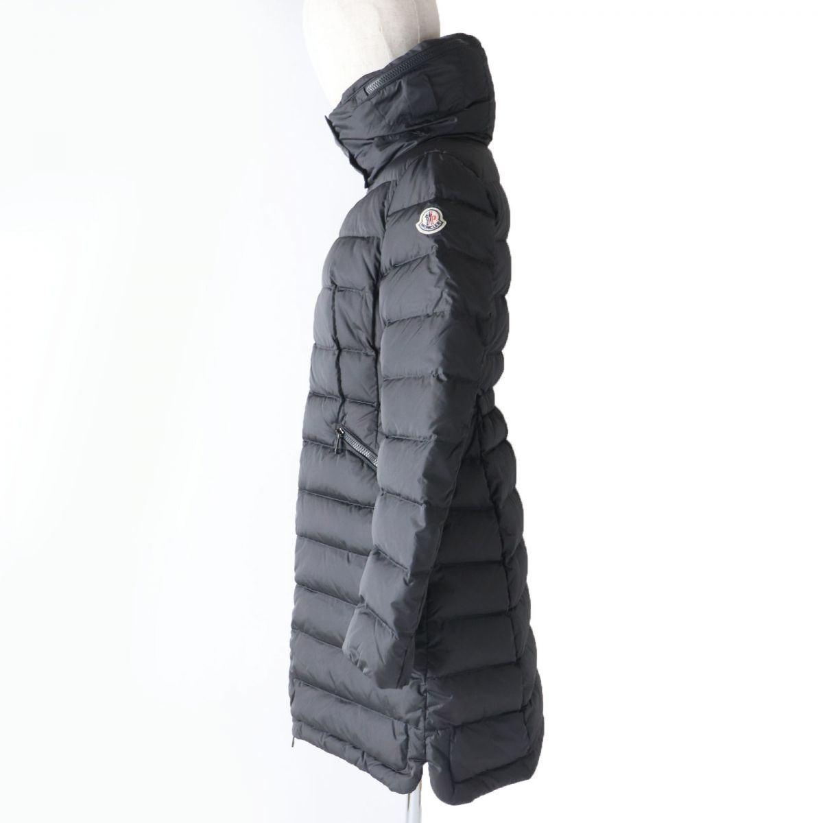 Moncler FLAMMETTE Hooded Long Down Coat, Dark Grey