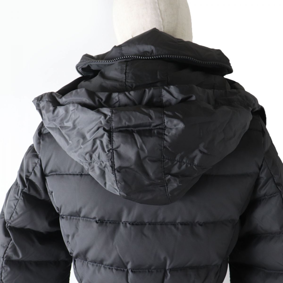 Moncler FLAMMETTE Hooded Long Down Coat, Dark Grey