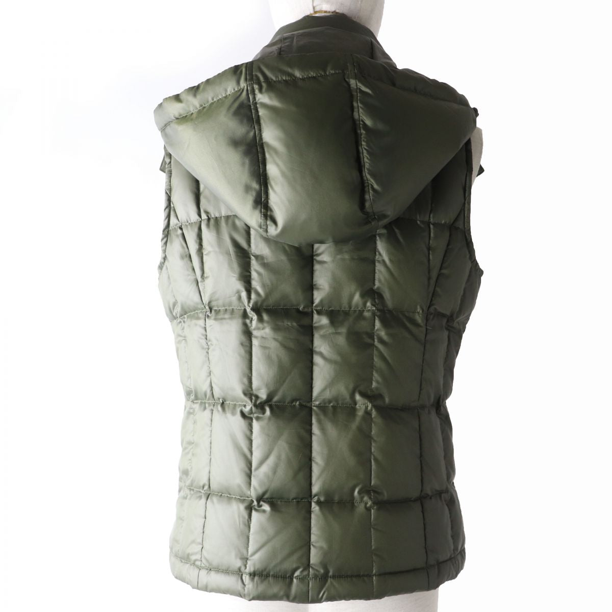 Burberry Hooded Down Vest Khaki M Women's