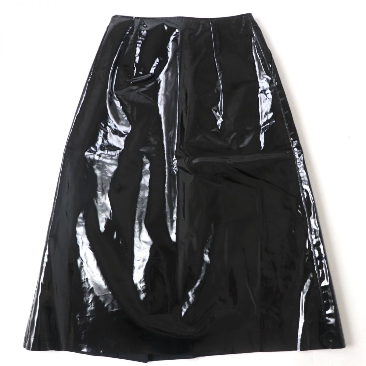 Gucci Belted Plastic Effect Skirt Black