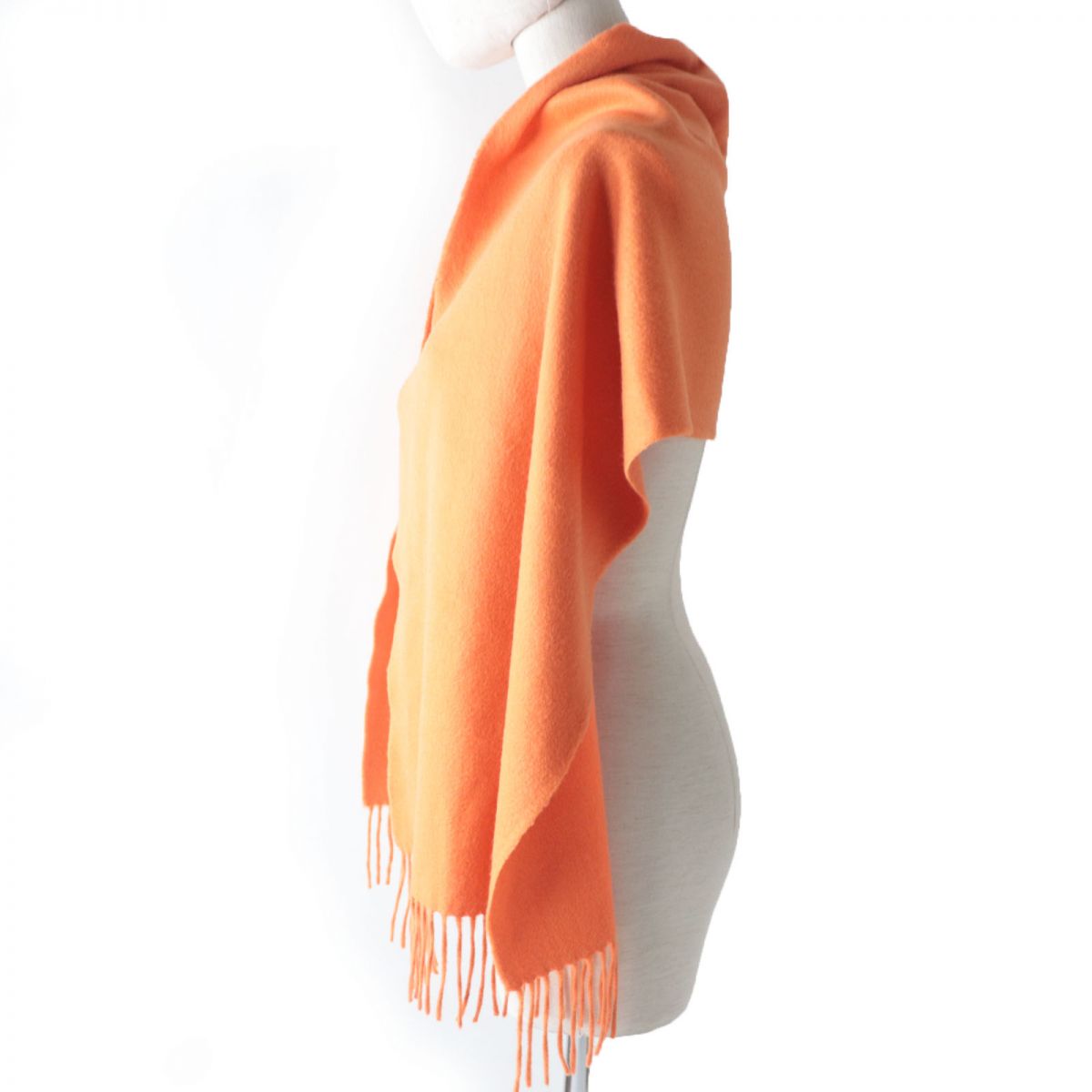 Hermes 100% Cashmere Shawl Scarf Orange