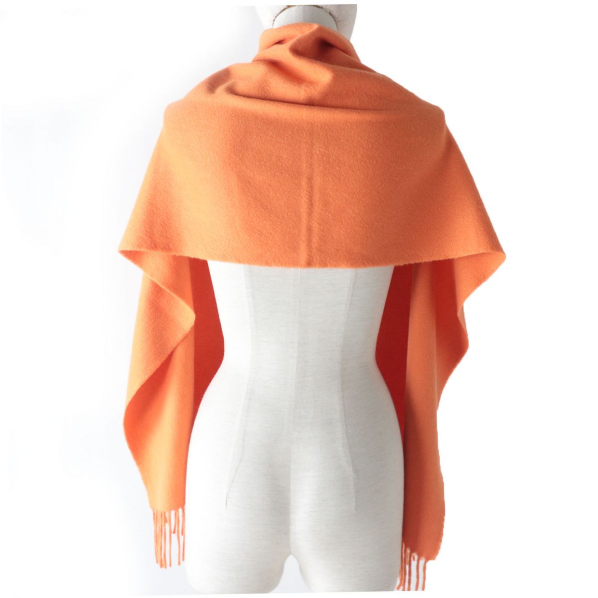 Hermes 100% Cashmere Shawl Scarf Orange