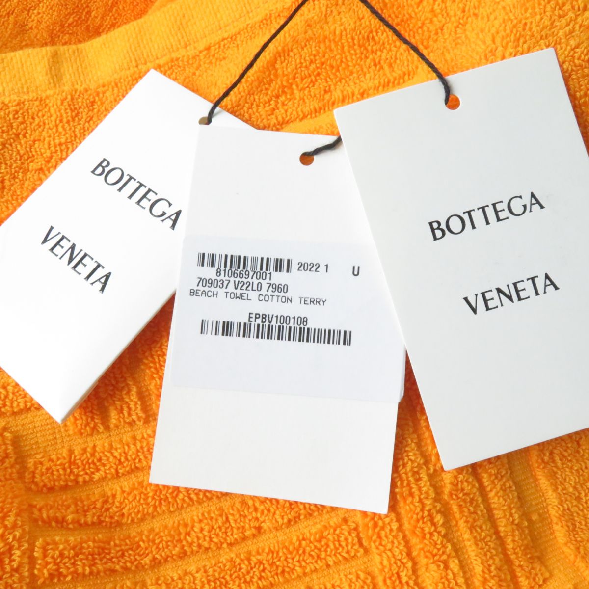 Bottega Veneta Cotton Beach Towel Orange