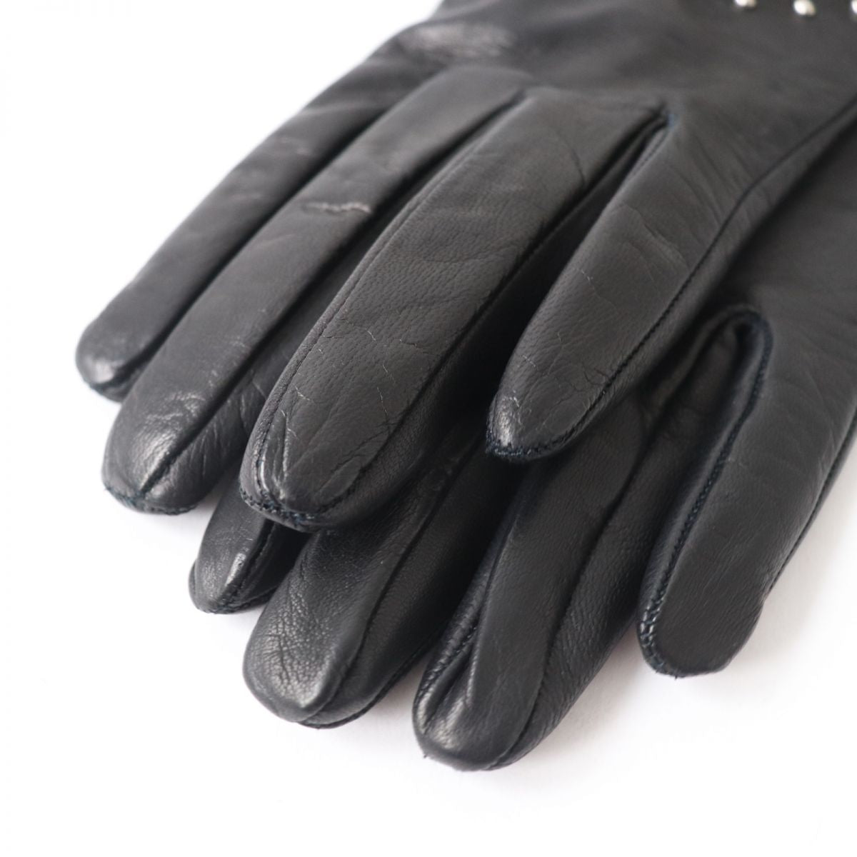 Gucci Crocodile Leather Gloves Black Women's