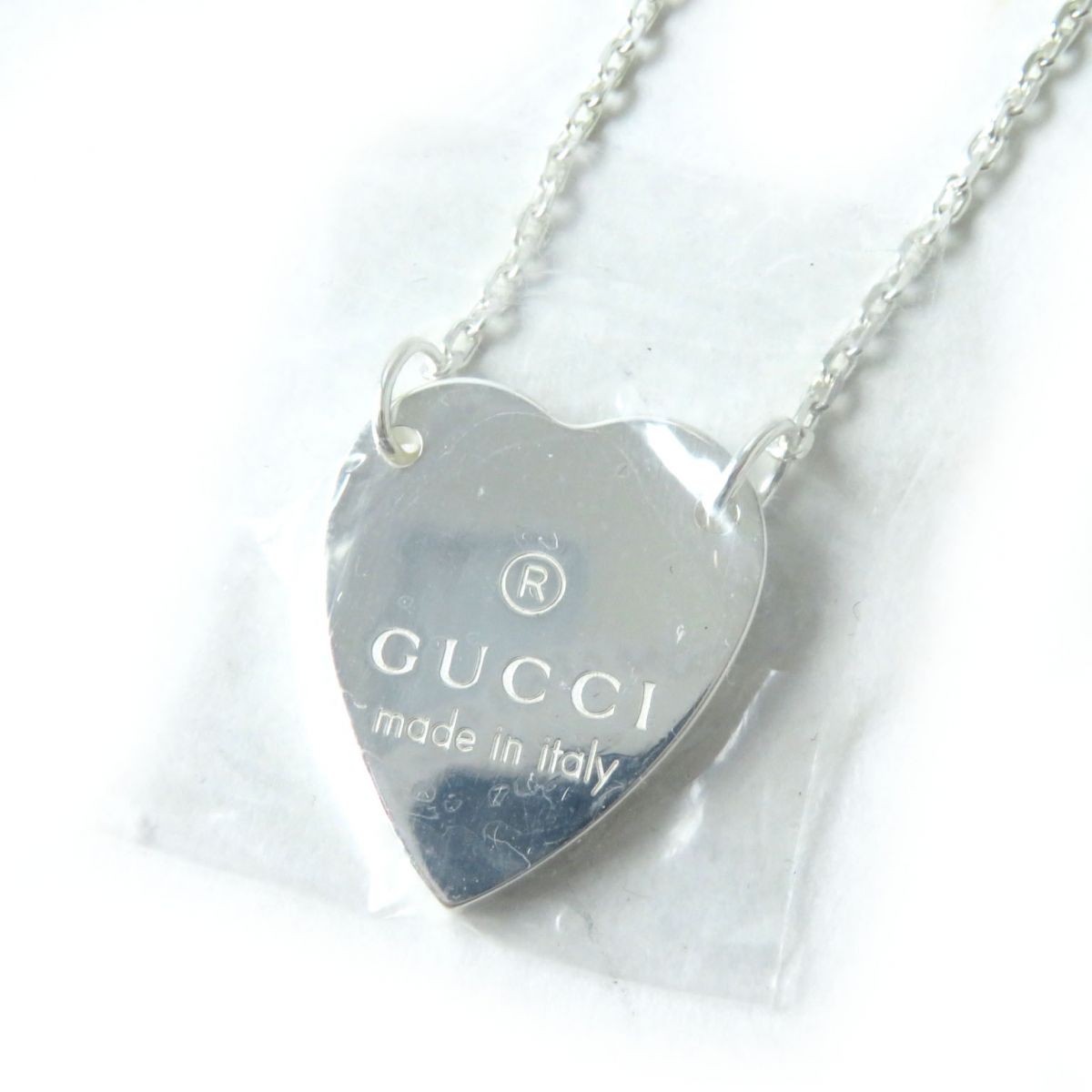 Gucci AG925 Heart Necklace Pendant Silver