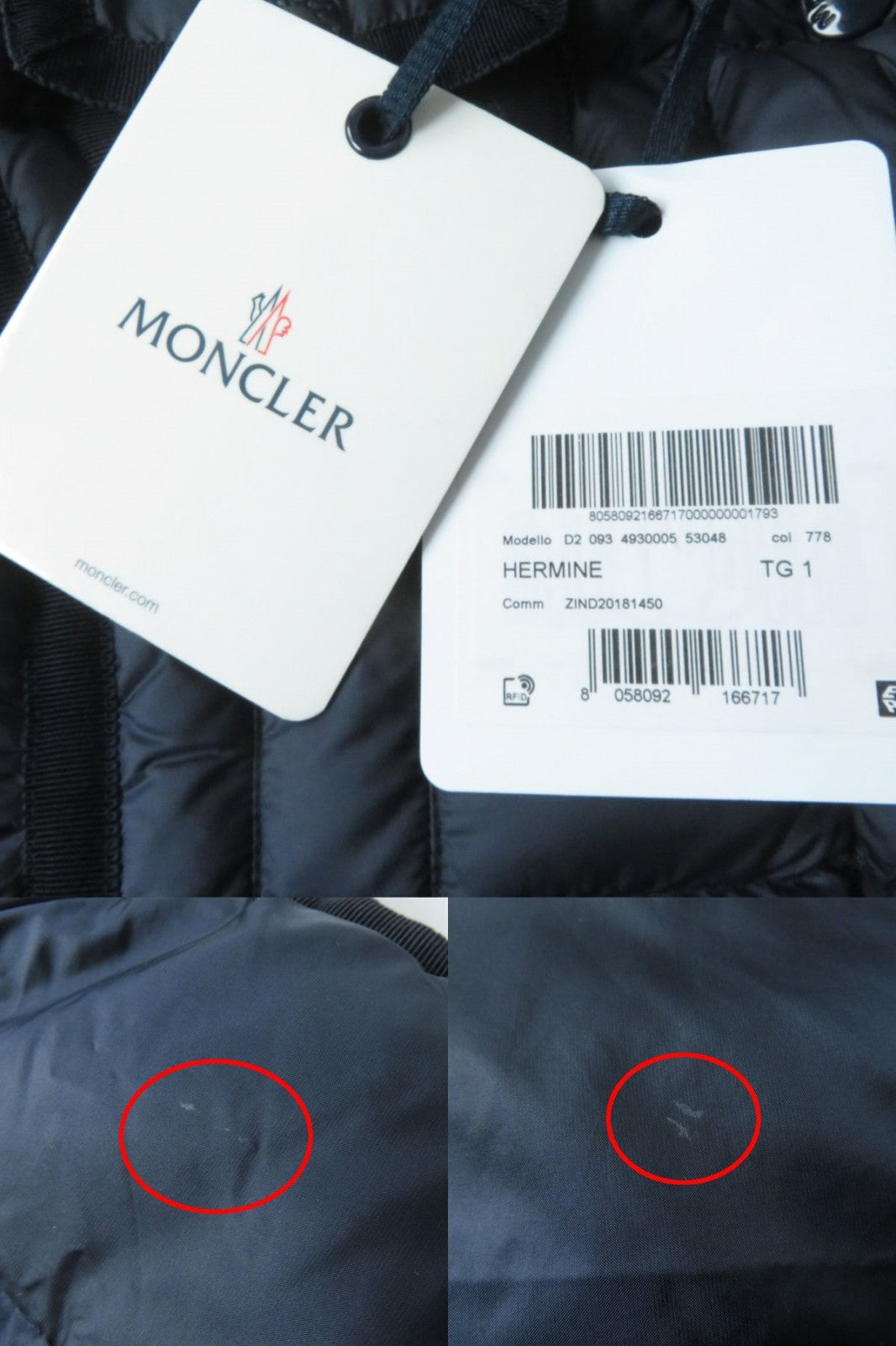 Moncler HERMINE Hooded Long Down Coat Navy