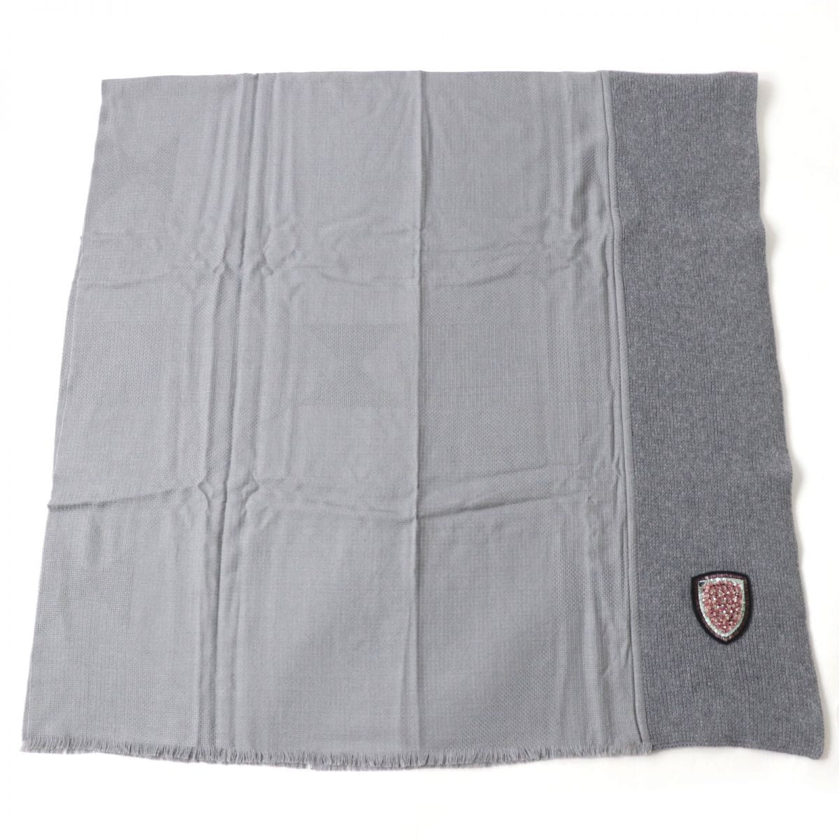 Christian Dior Silk Cashmere Wool Scarf Grey