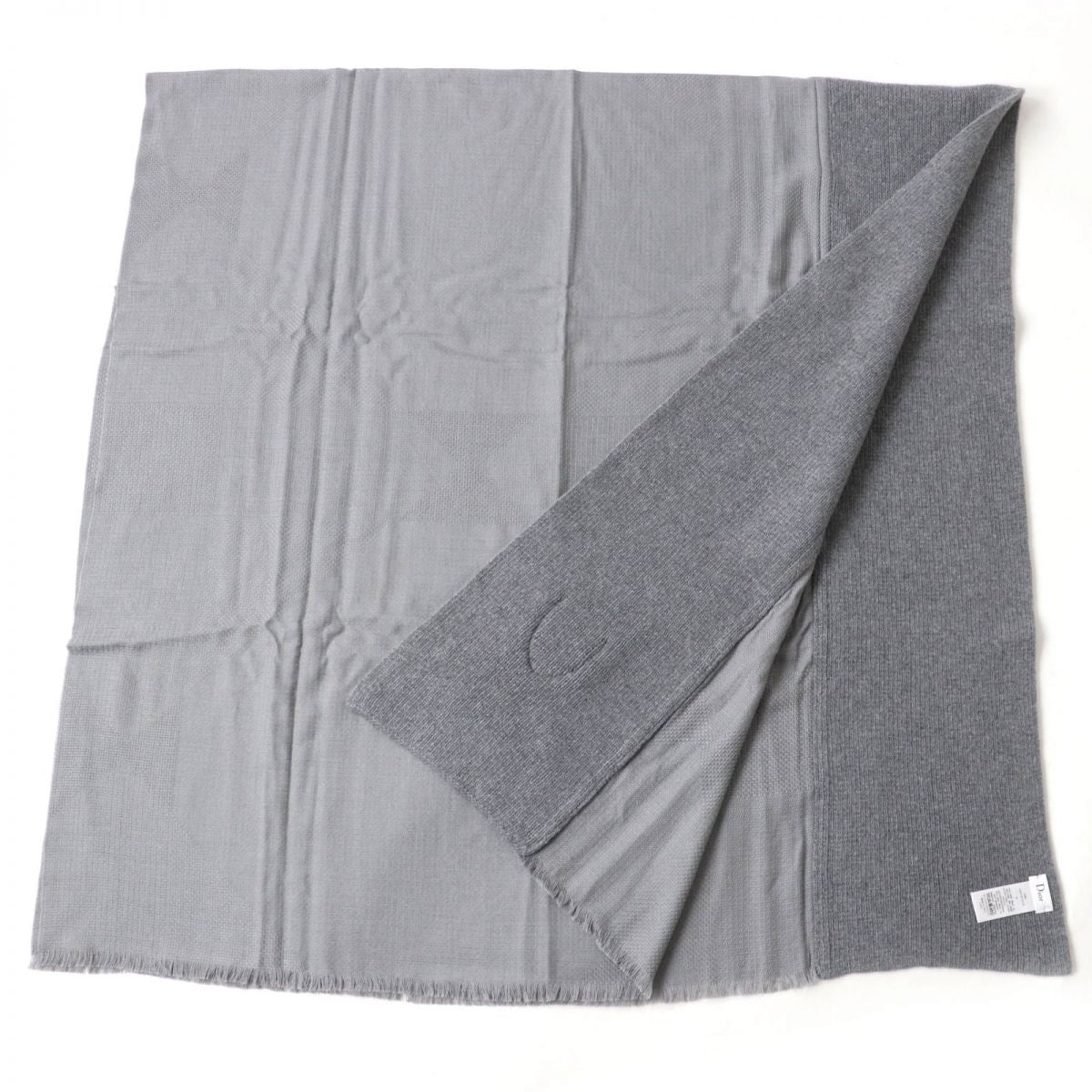 Christian Dior Silk Cashmere Wool Scarf Grey