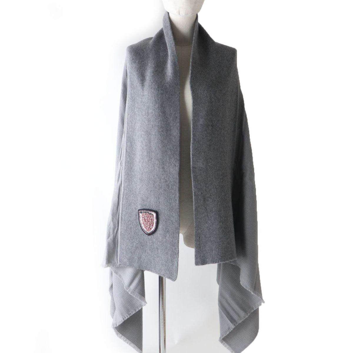 Christian Dior Silk Cashmere Wool Scarf Grey