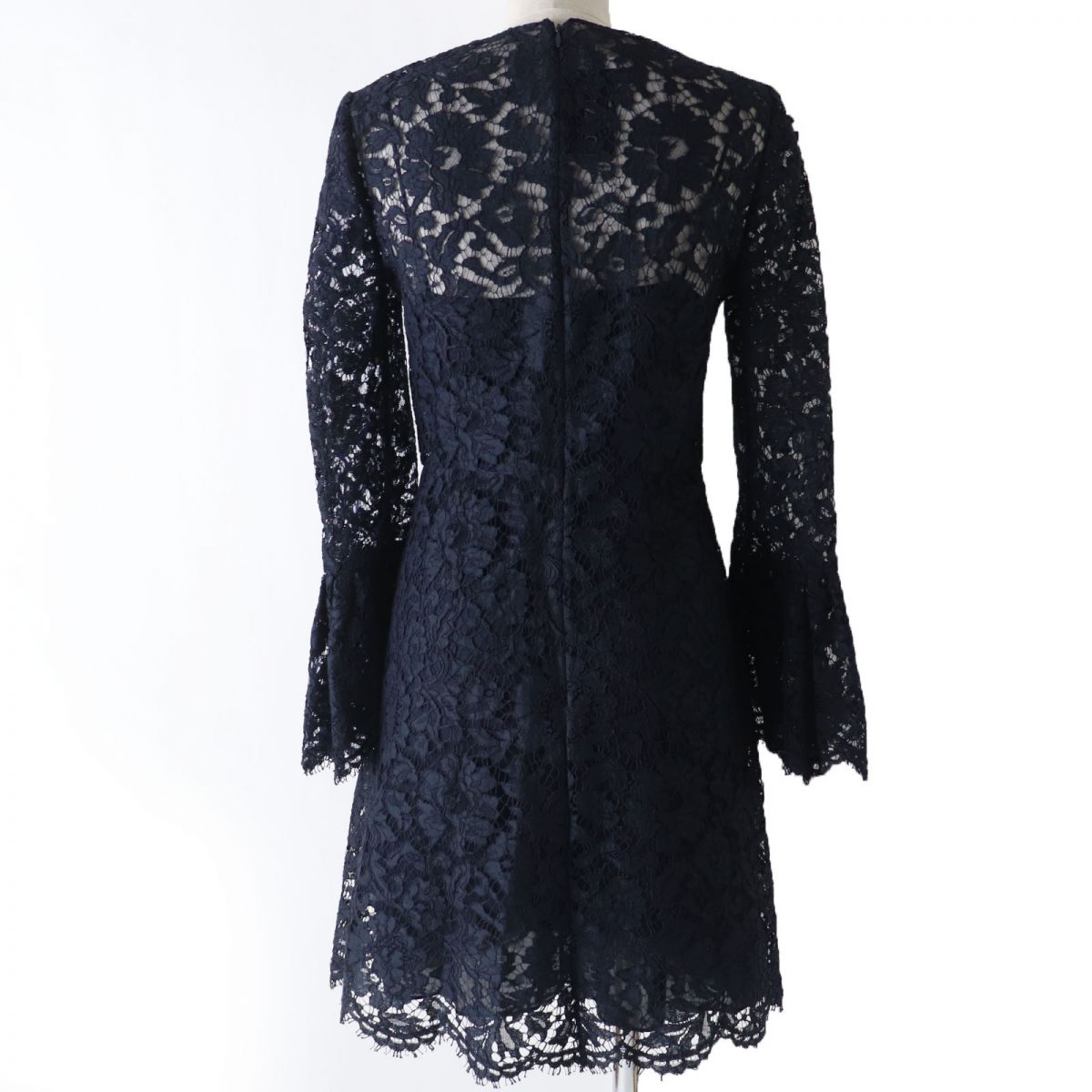 Valentino A-line Lace Dress, Navy, Women's