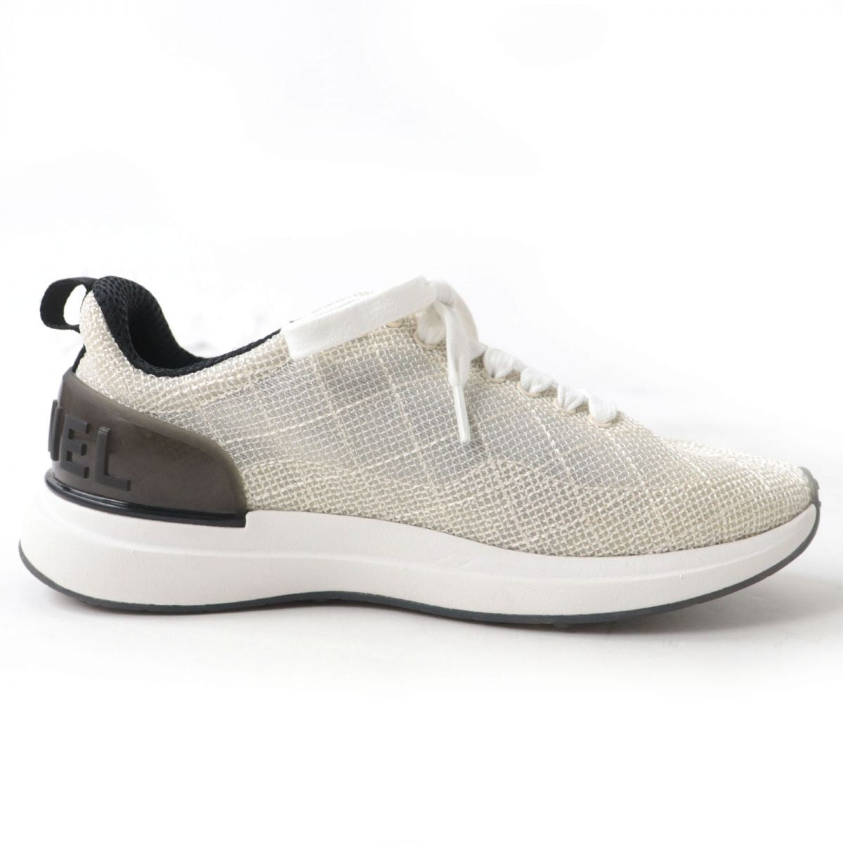 Chanel G37129 Coco Mark Mesh Sneakers Ivory 34