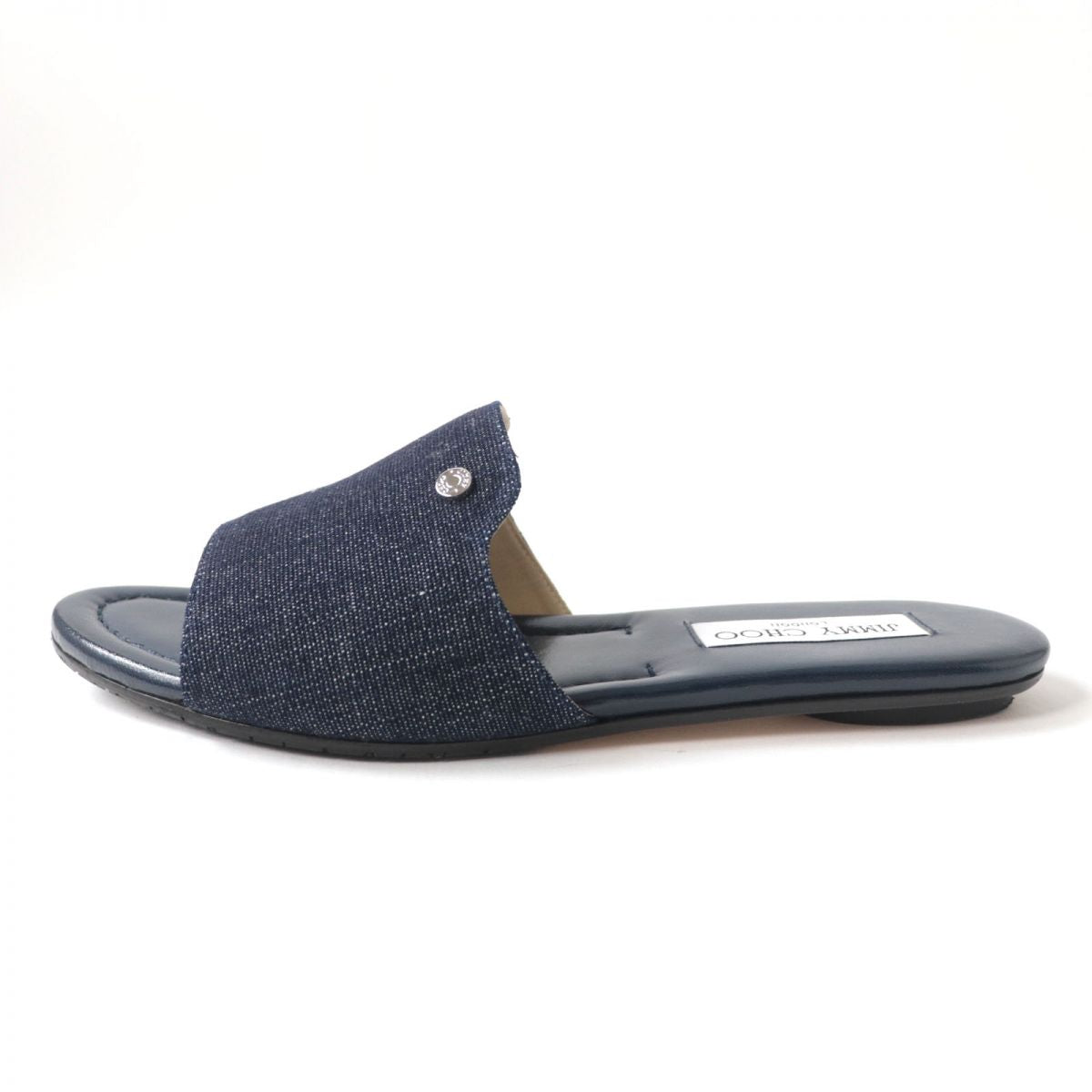 Jimmy Choo NANDA Denim Slide Sandals Size 37.5