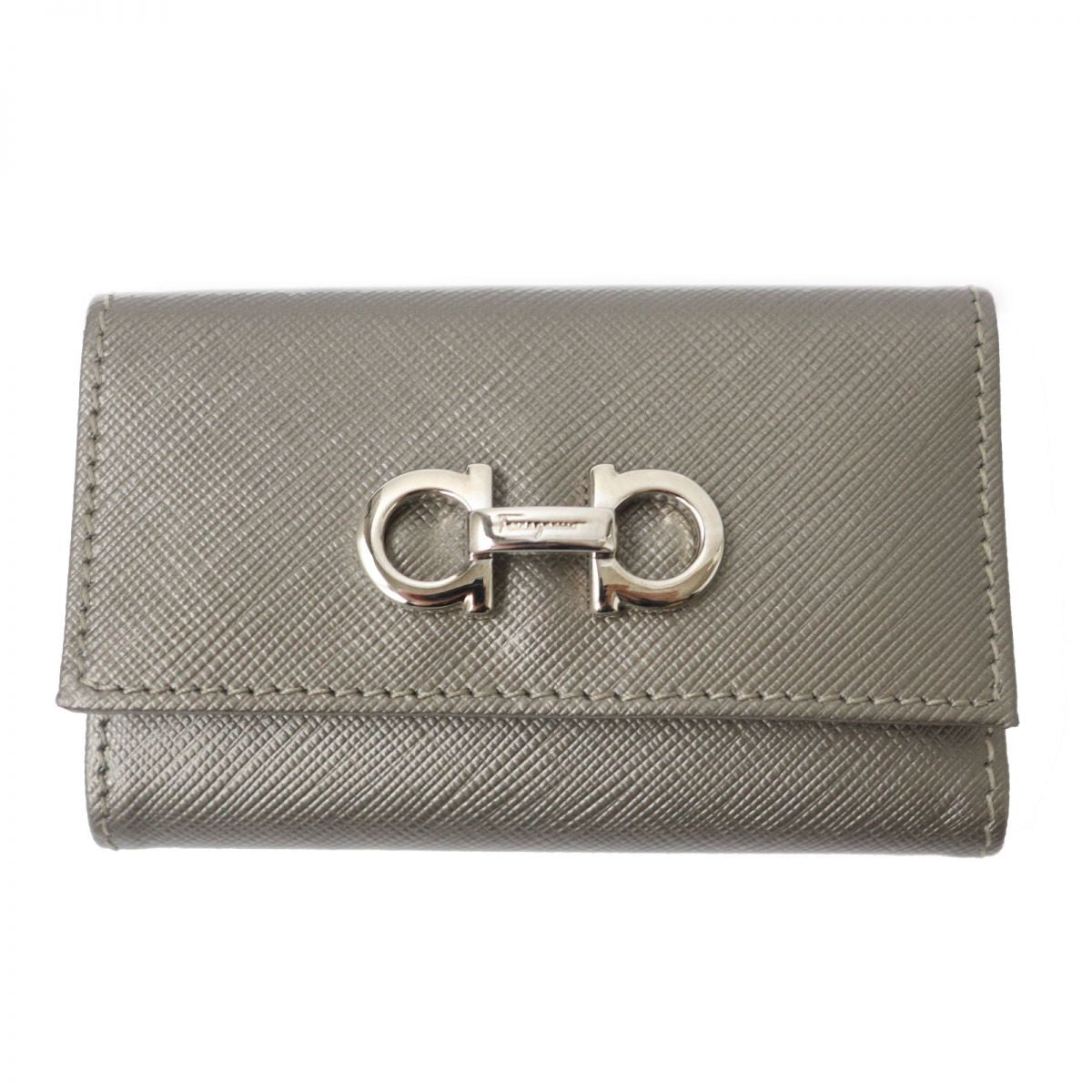 Salvatore Ferragamo Double Gancini Leather Key Holder