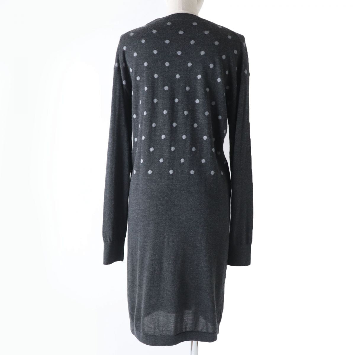 Hermes Silk Cashmere Knit Dress Grey Size 38