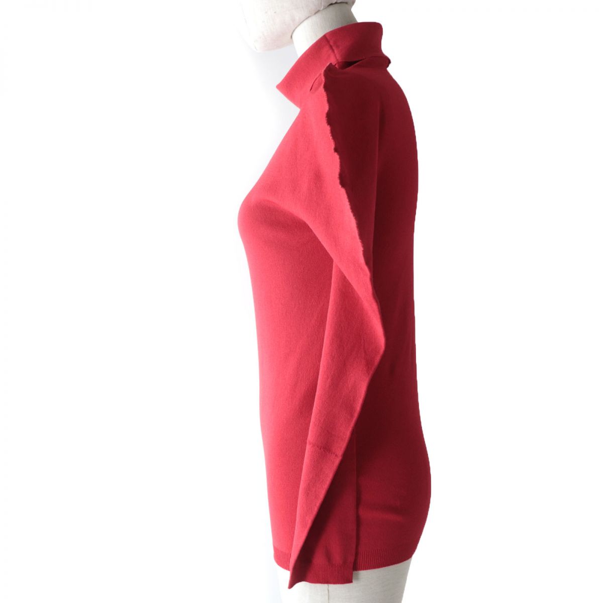 Issey Miyake Turtleneck Long Sleeve Top Red