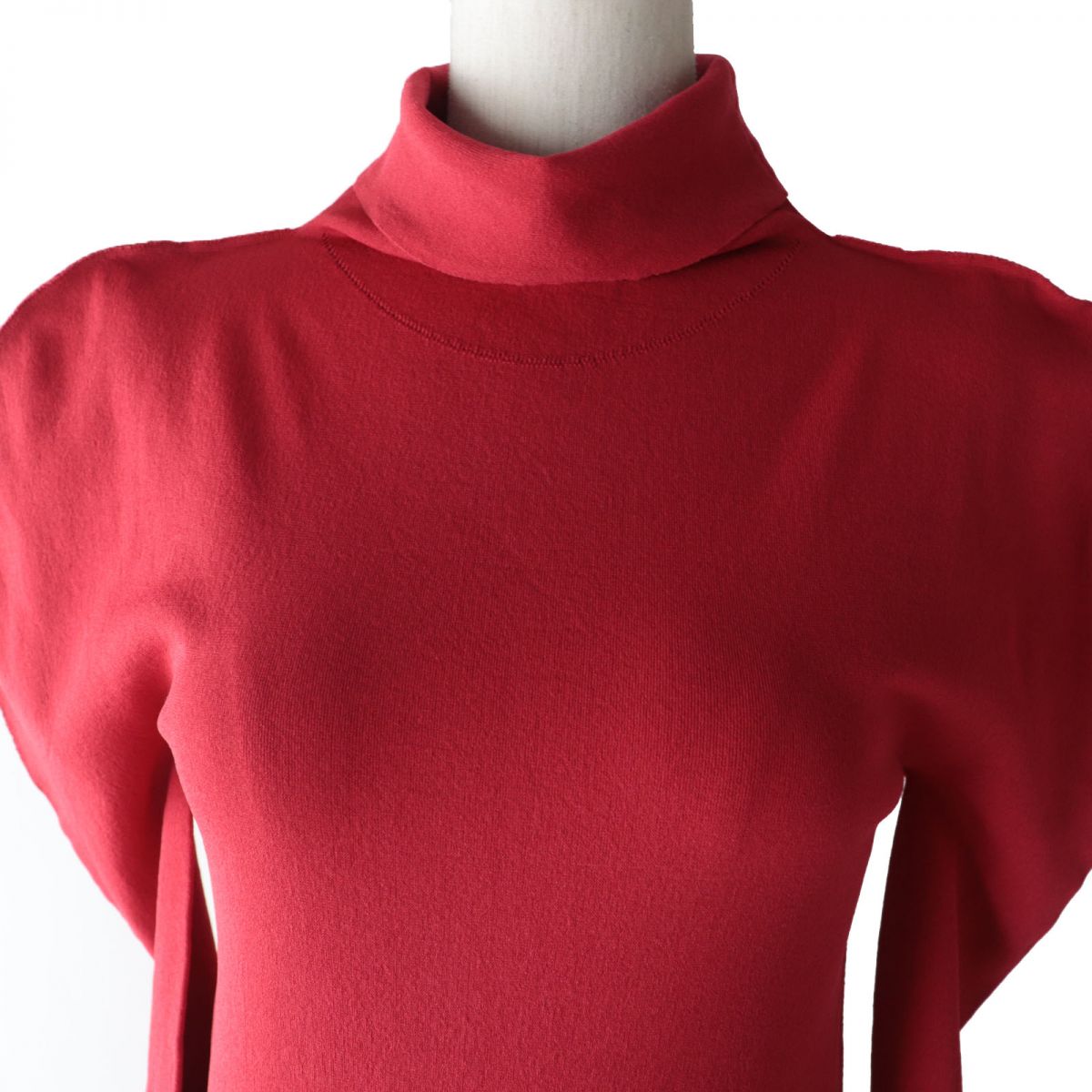 Issey Miyake Turtleneck Long Sleeve Top Red