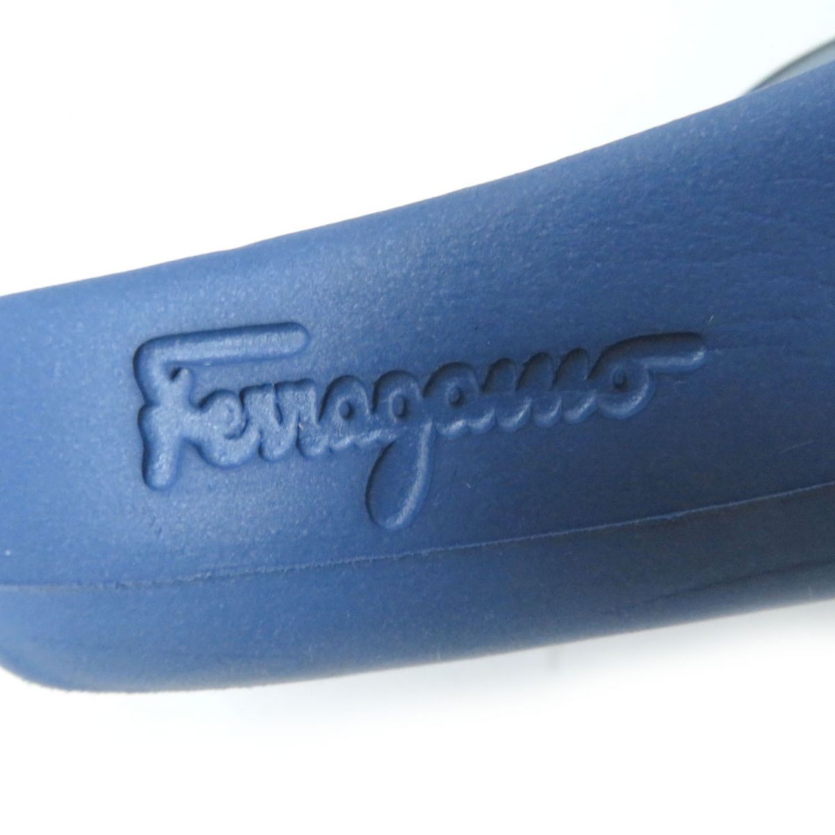 Salvatore Ferragamo Gancini Metal Rubber Sandals Blue