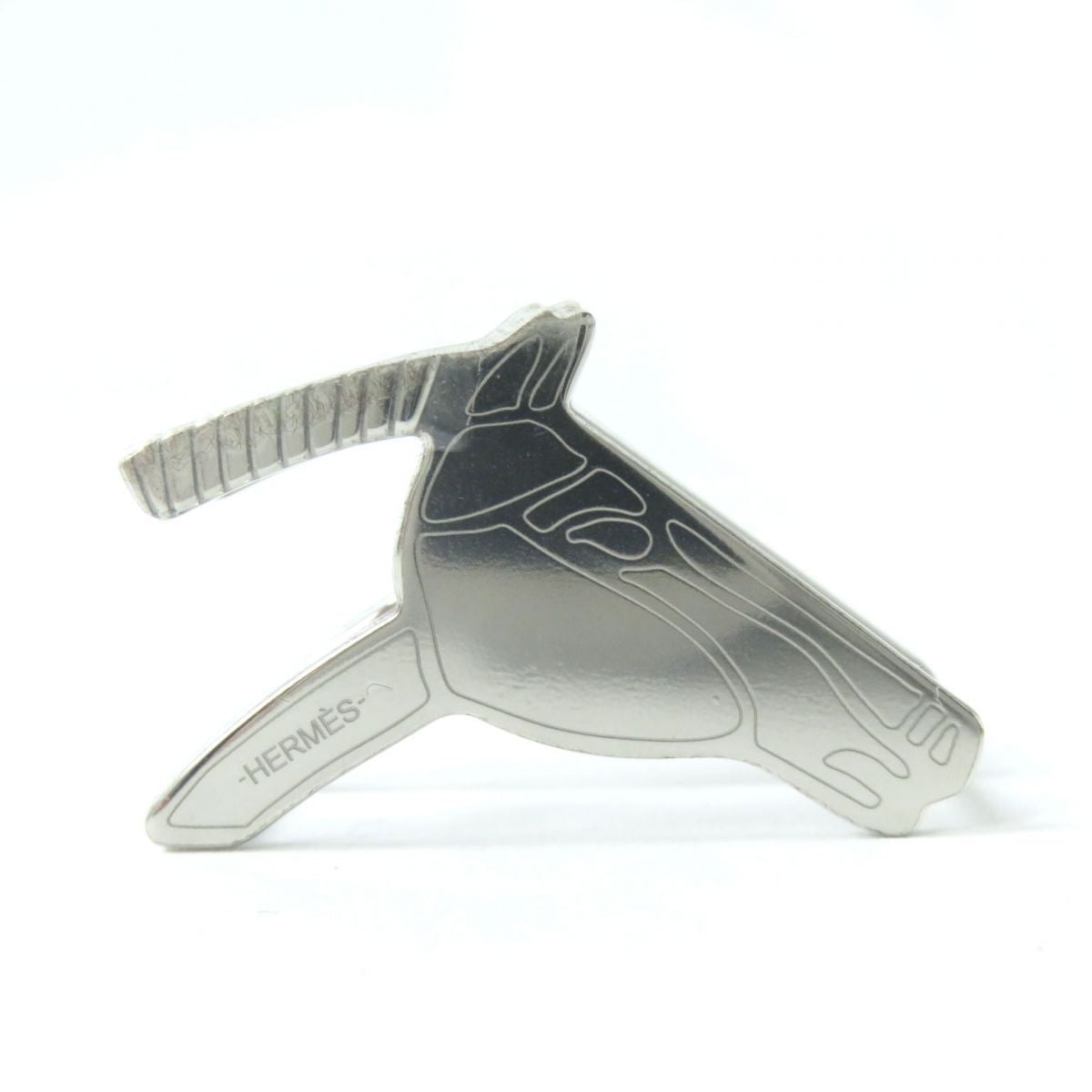 Hermes Horse Head Scarf Ring Silver