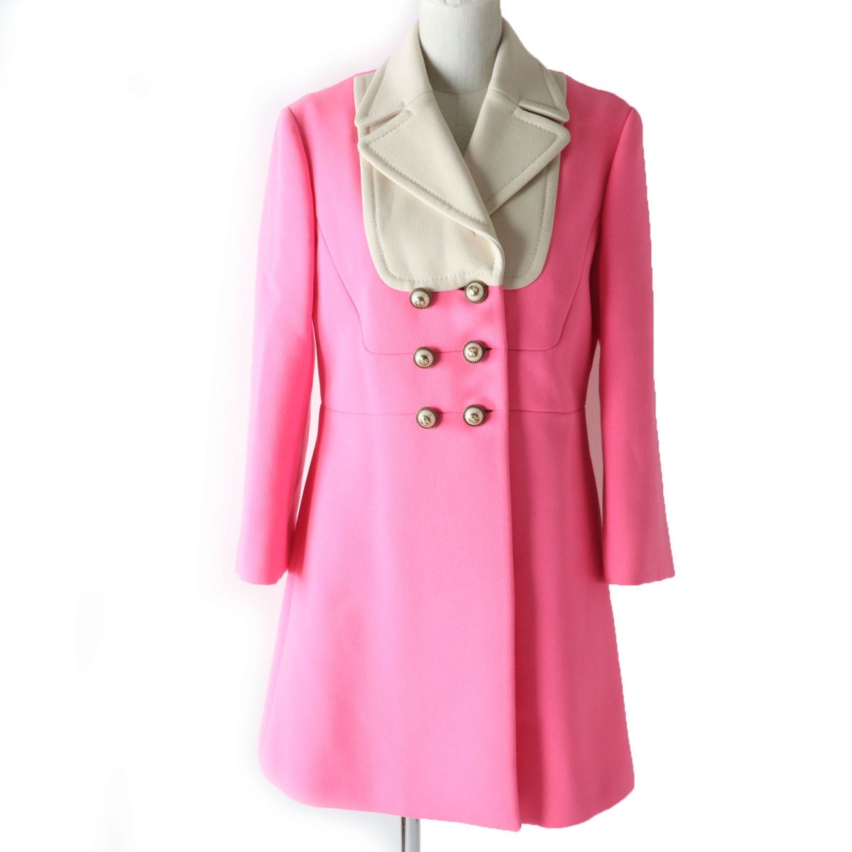 Gucci Wool Jacket 438819 Neon Pink Ivory