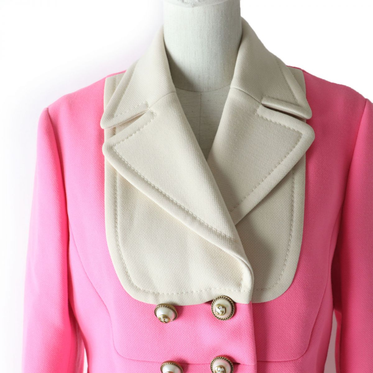 Gucci Wool Jacket 438819 Neon Pink Ivory