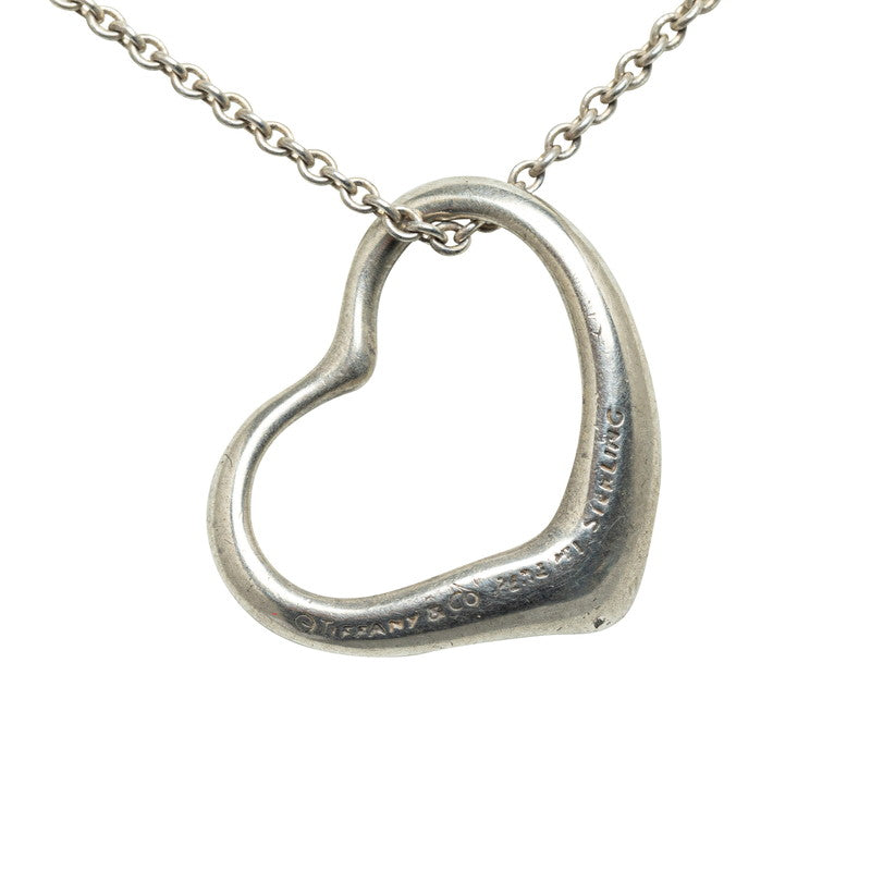 Tiffany & Co Silver Open Heart Necklace  Metal Necklace in Good condition