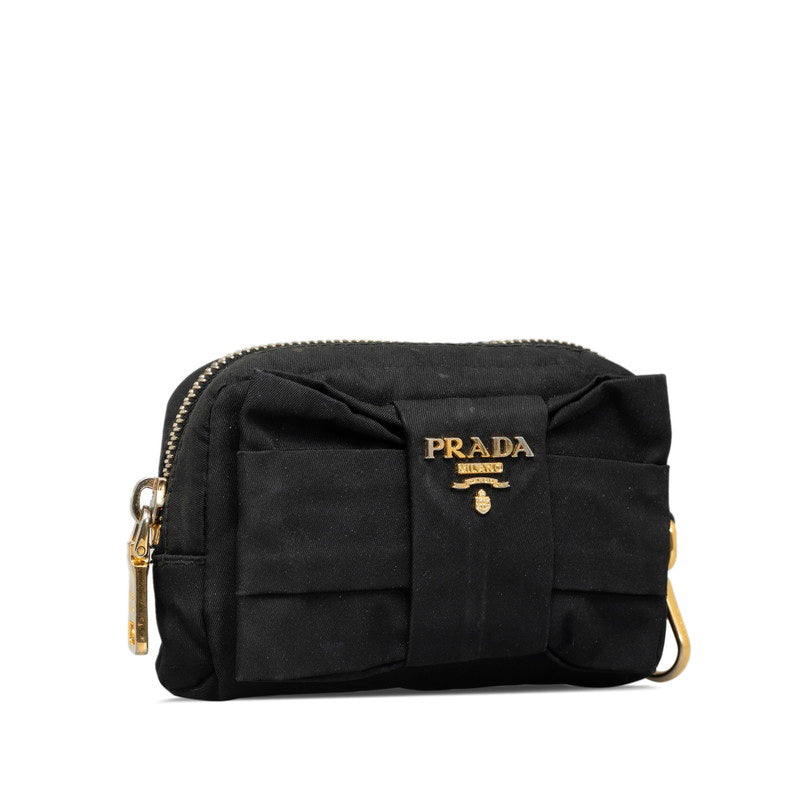 Prada Ribbon Canvas Pouch Canvas Vanity Bag in Good condition