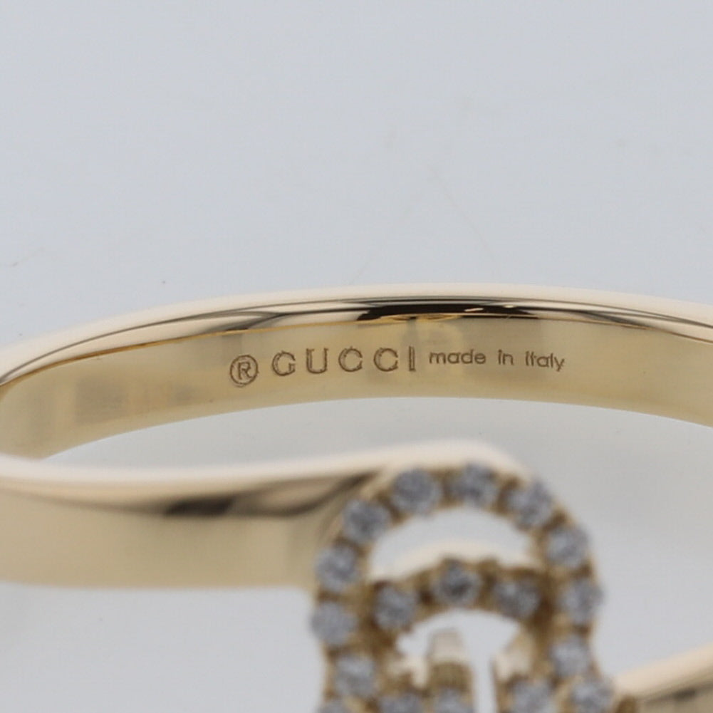 Gucci 18k GG Running Diamond Ring Metal Ring 457127 J8540 8000 in Very Good Condition