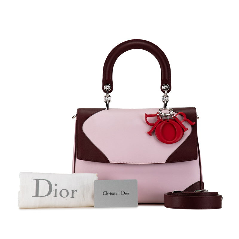 Dior Tricolor Be Dior Flap Bag Leather Handbag in Excellent condition