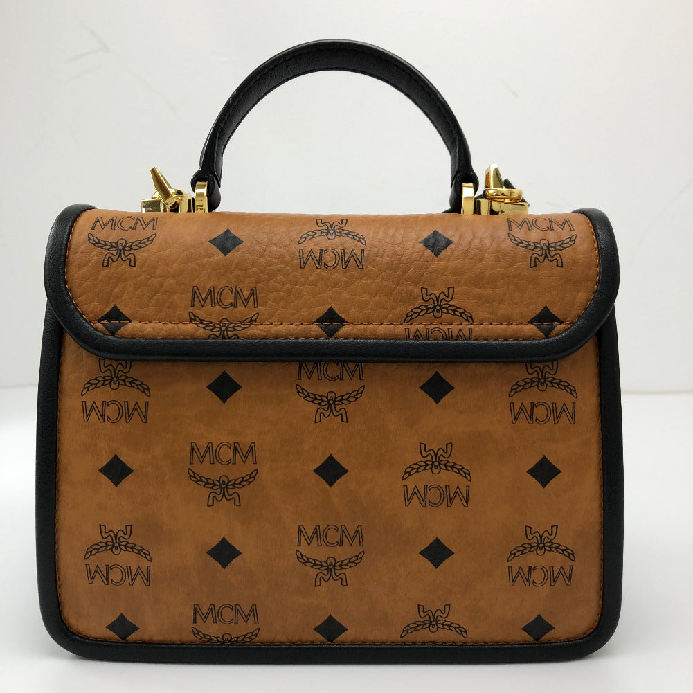 Mcm - Authenticated Boston Handbag - Leather Orange for Women, Very Good Condition