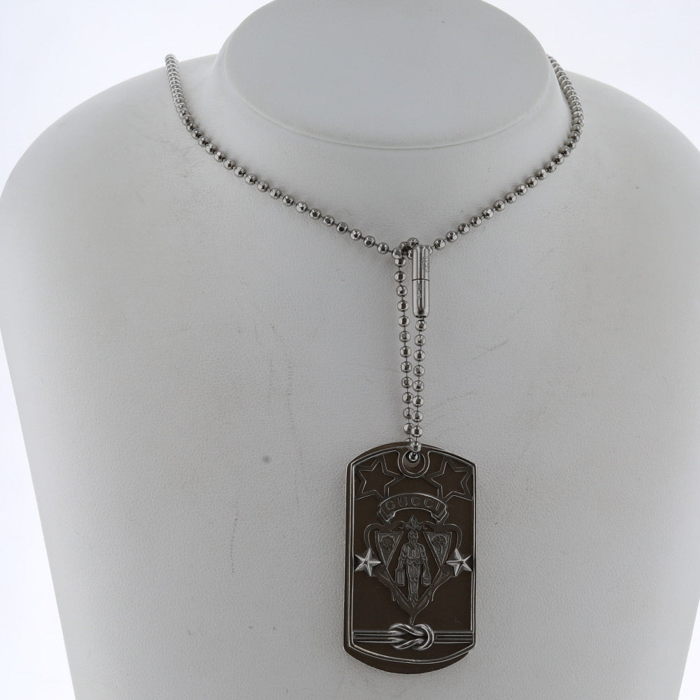 Crest Plate Pendant Necklace