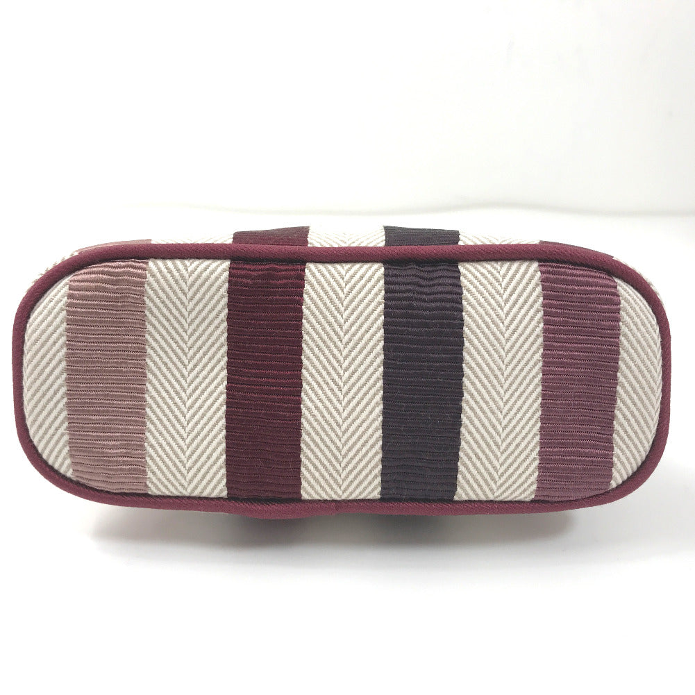 Hermes Stripes Bolide Pouch Canvas Clutch Bag