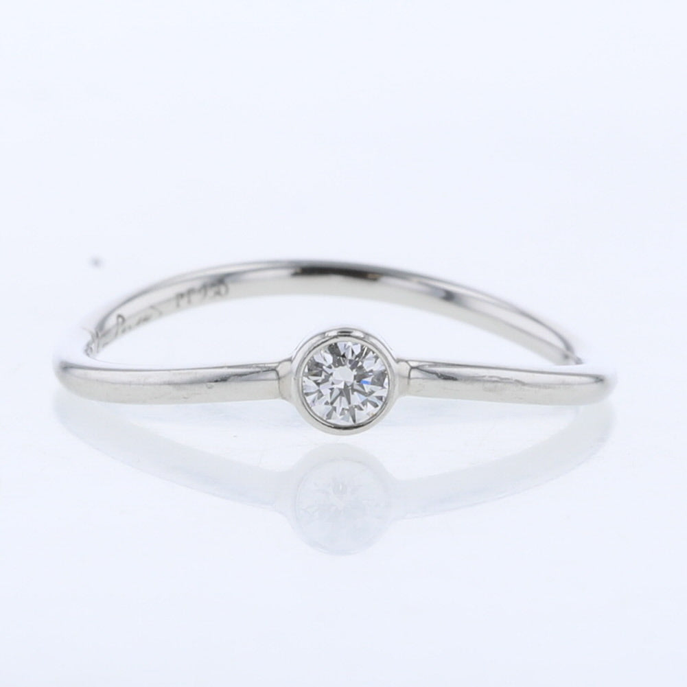 Platinum Wave Single Diamond Ring