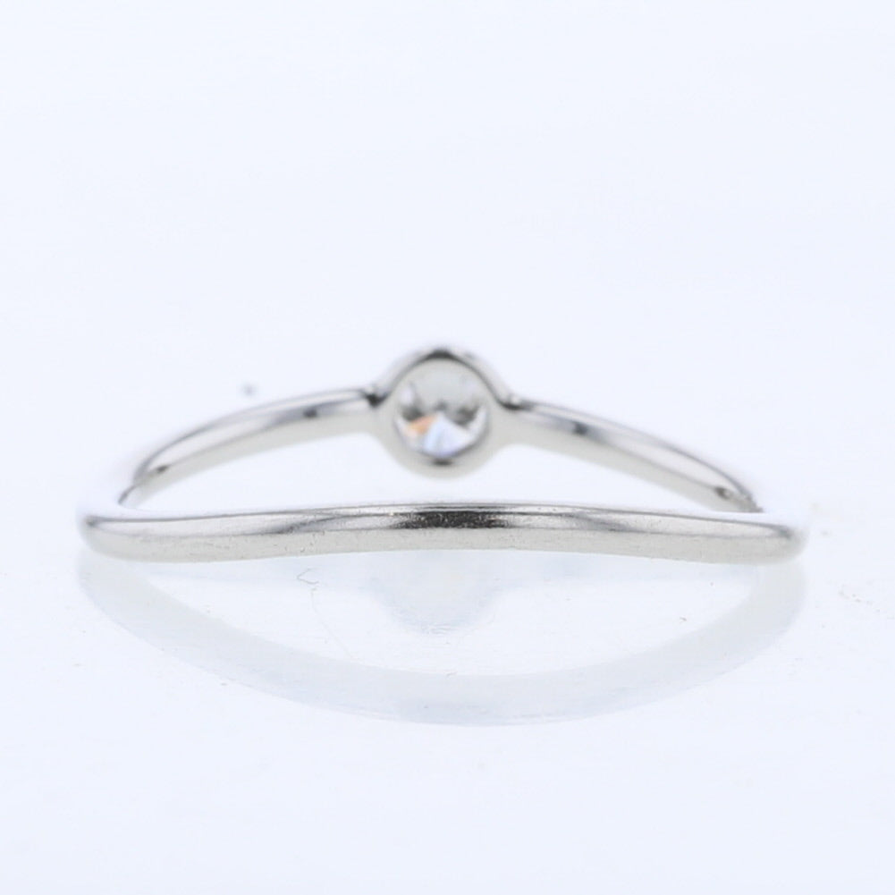 Platinum Wave Single Diamond Ring