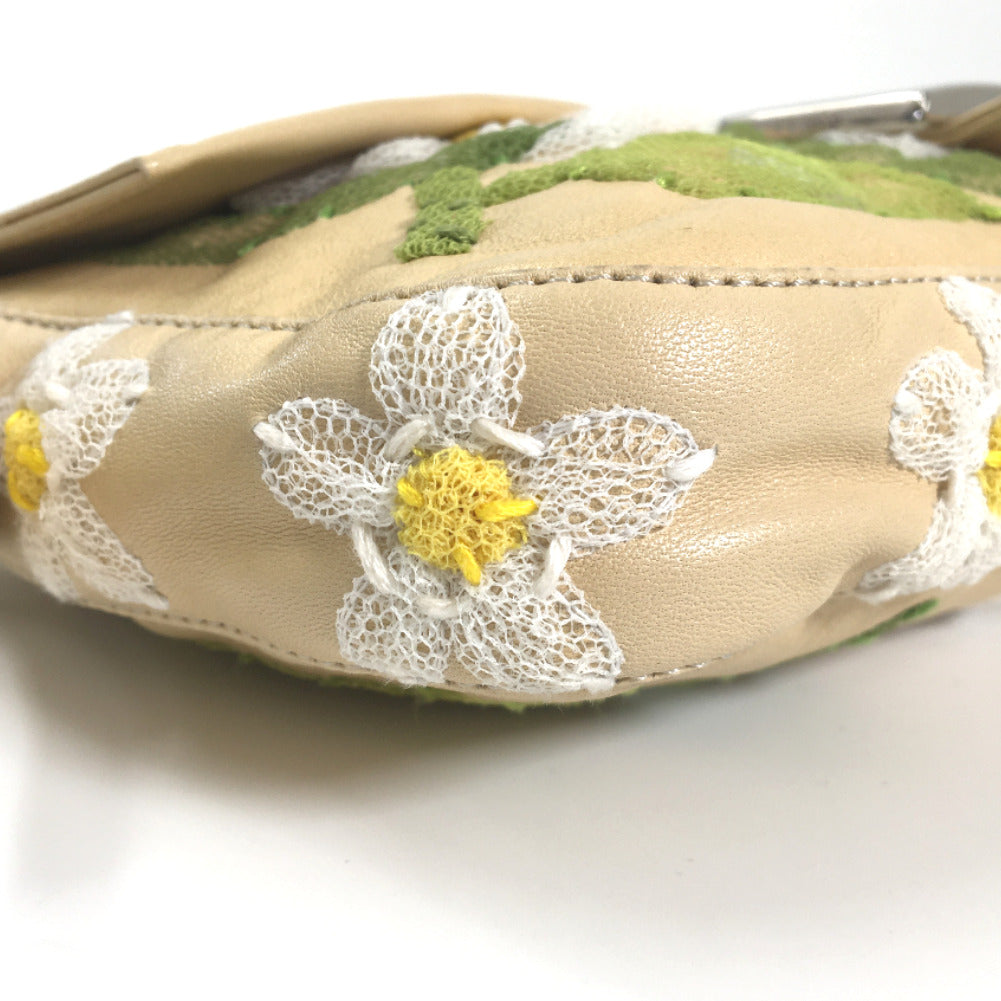 Floral Embroidered Leather Mamma Baguette