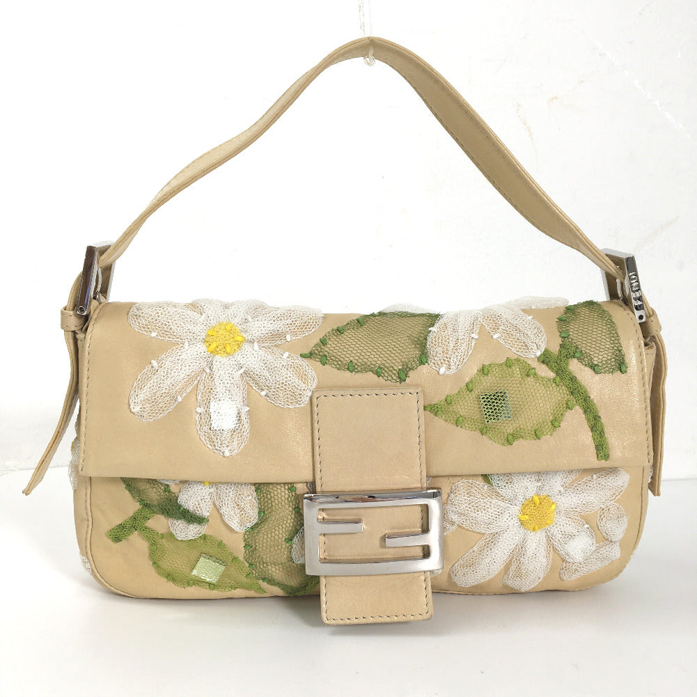 Floral Embroidered Leather Mamma Baguette