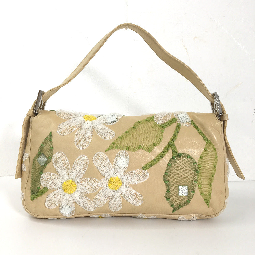 Floral Embroidered Leather Mamma Baguette