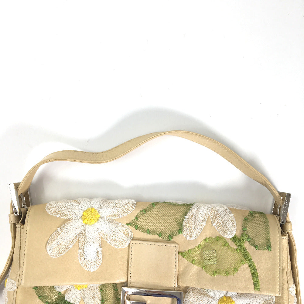 Floral Embroidered Leather Mamma Baguette