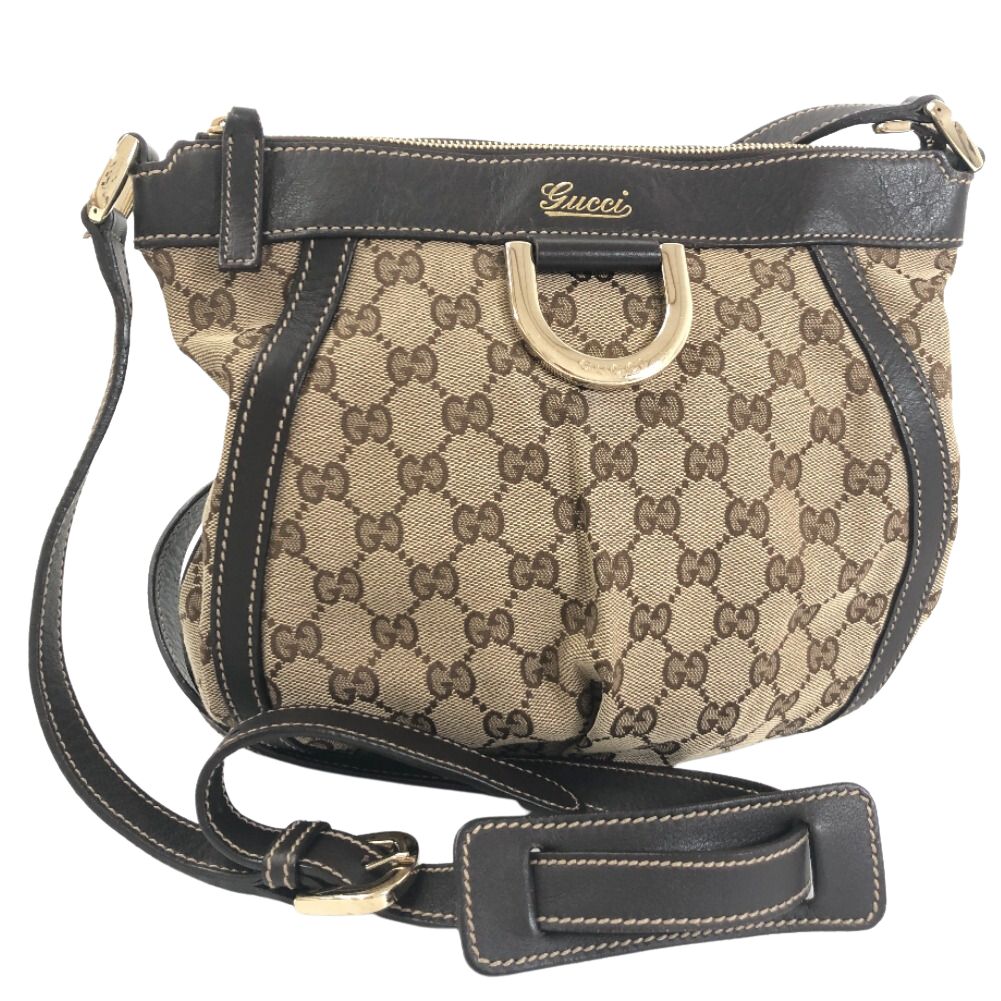 Gucci GG Canvas Abbey D-Ring Crossbody Bag Canvas Crossbody Bag 203257 in Great Condition