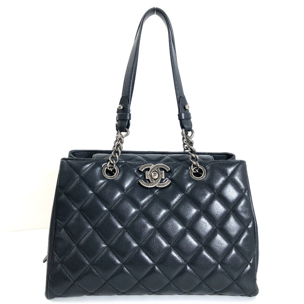CC Quilted Leather Chain Tote Bag