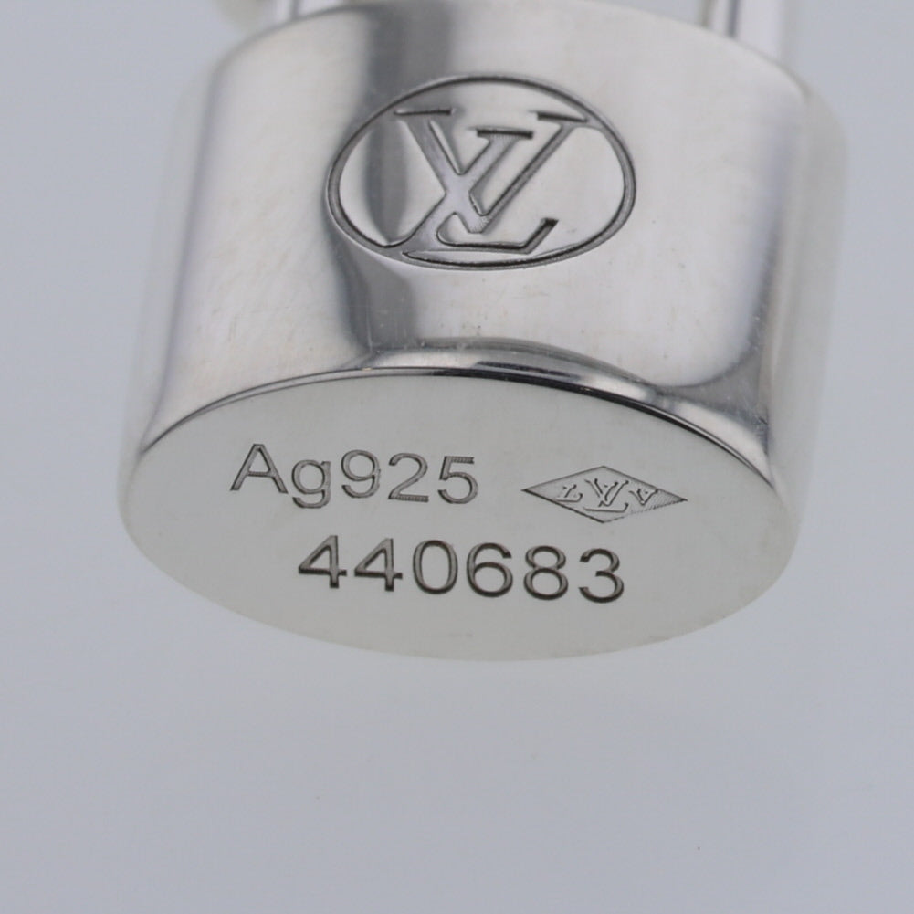 LOUIS VUITTON Silver Lockit Pendant Q93559 Sterling Silver Chain