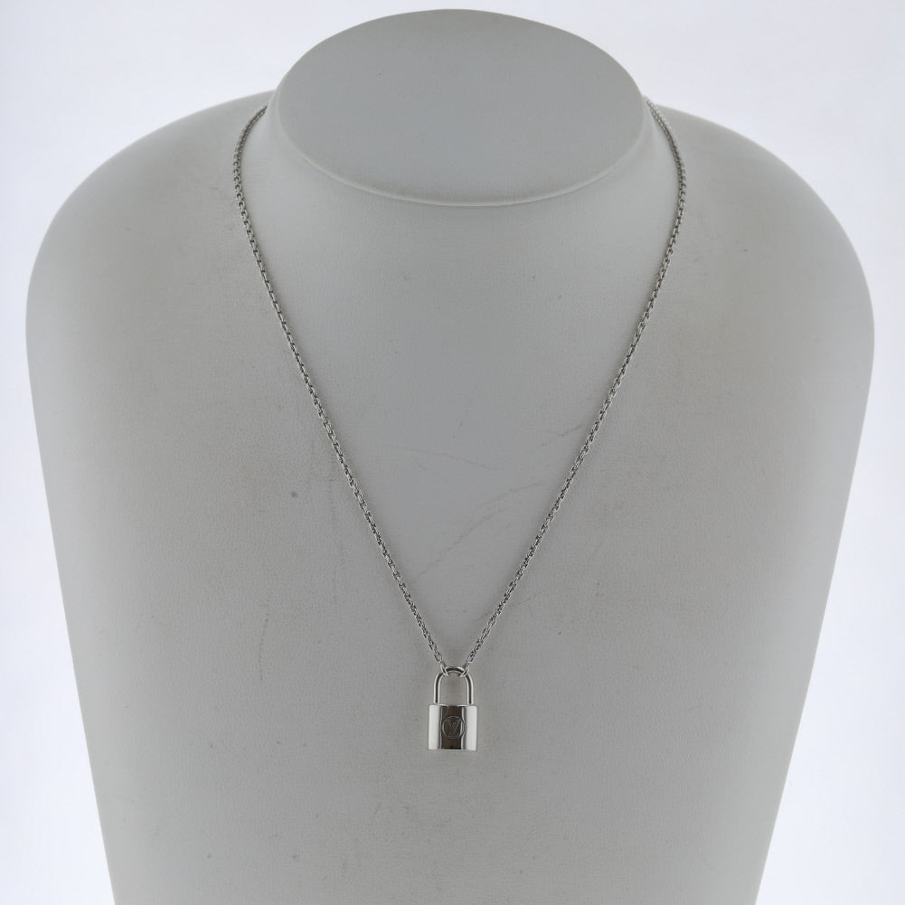 Silver Lockit Pendant Necklace Q93559 – LuxUness