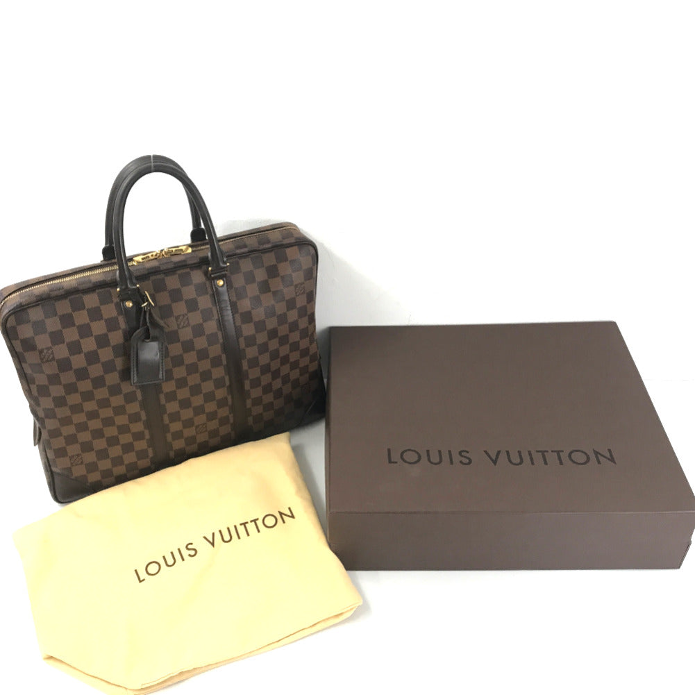 Louis Vuitton Porte Documents Voyage PM Damier Ebene Top Handle Bag on SALE