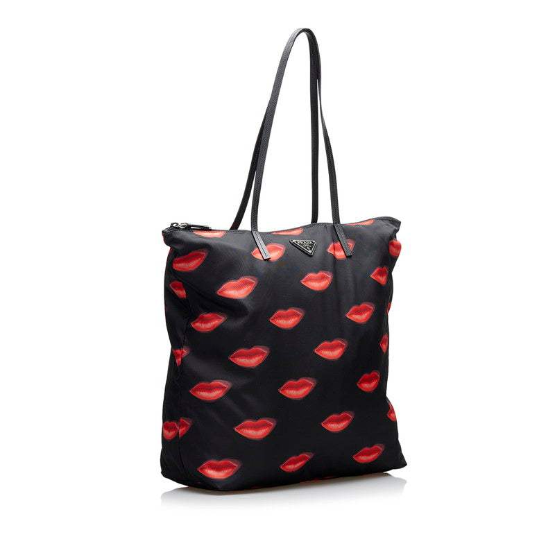 Tessuto Stampato Lips Tote Bag