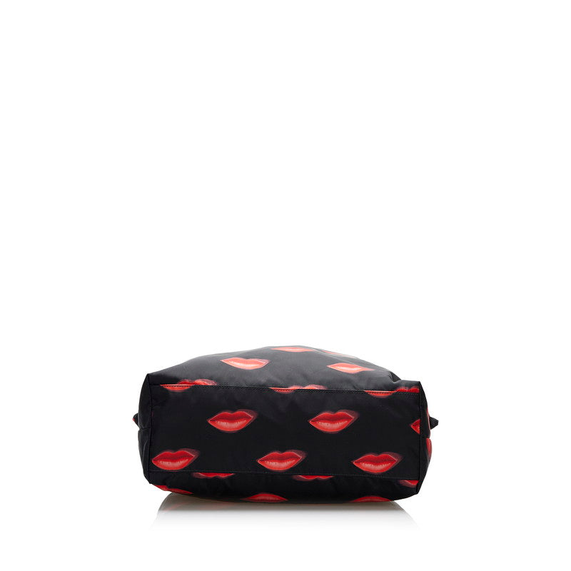 Tessuto Stampato Lips Tote Bag