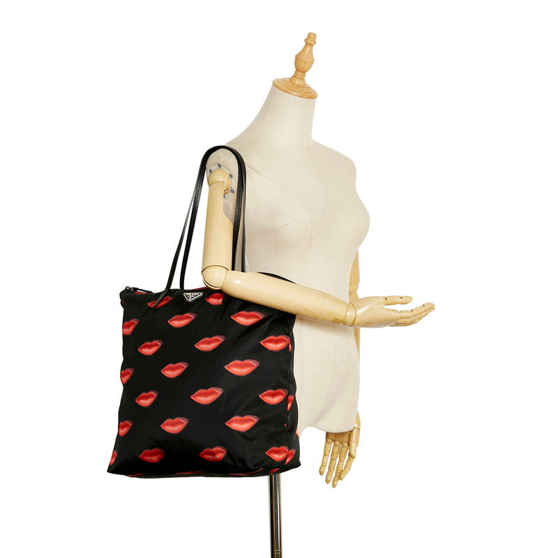 Tessuto Stampato Lips Tote Bag