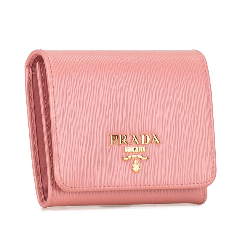 Prada Leather Bifold Wallet Leather Short Wallet in Good condition