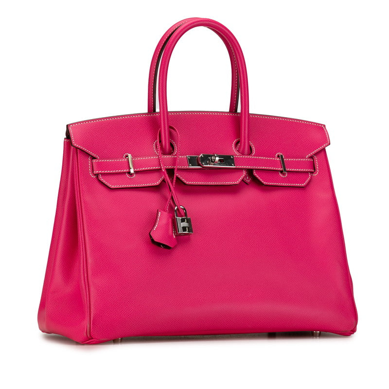 Hermes Candy Rose Epsom Birkin 35 Leather Handbag in Good condition